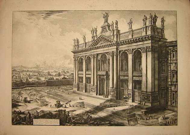 Piranesi Giovanni Battista (1720-1778) Veduta della Facciata della Basilica di S.Giovanni Laterano. Architettura di Alessandro Gallilei 1800-1807 Parigi